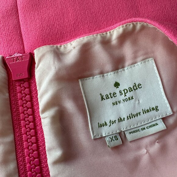 Kate Spade Womens XS Dress Shift Neon Pink Mini Cap Sleeve Party Cocktail - Picture 6 of 7